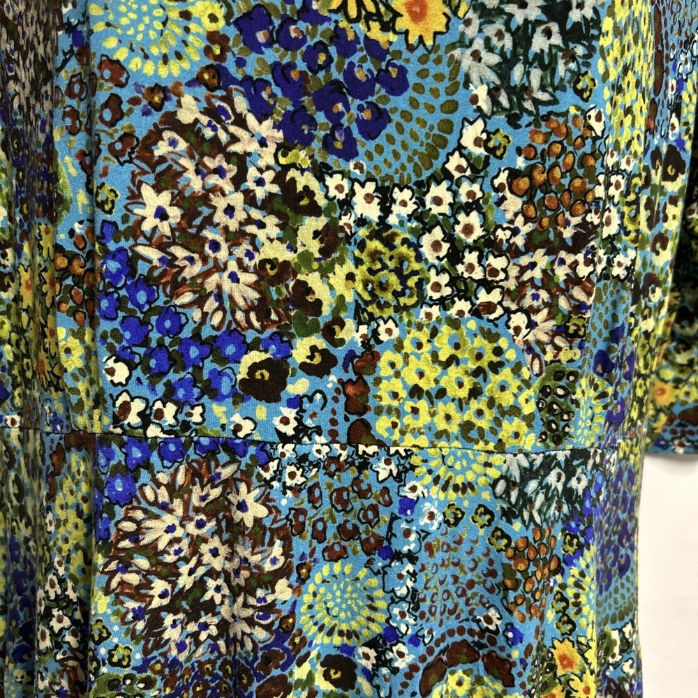 Salaam‎ Women's Large Floral Dress Pockets Stretch Colorful 3/4 Sleeve V Neck - Picture 8 of 14